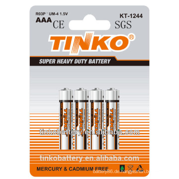 1,5V aaa R03P Kohlenstoff-Zink Batterie niedrig Preis